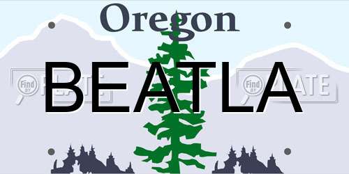 BEATLA Oregon License Plate