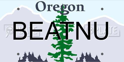 BEATNU Oregon License Plate