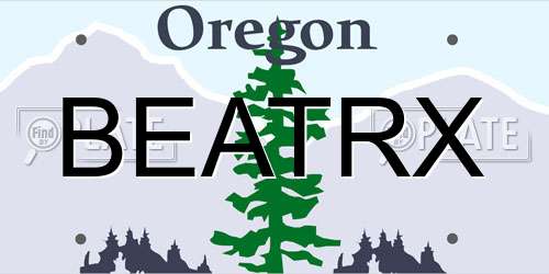 BEATRX Oregon License Plate