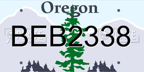 BEB2338 Oregon License Plate