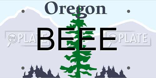 BEEE Oregon License Plate