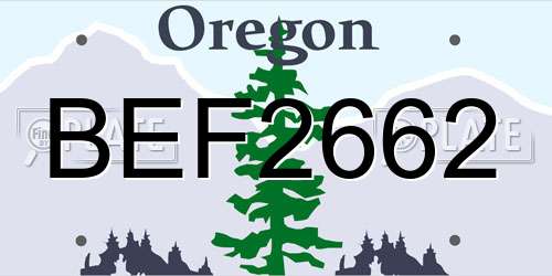 BEF2662 Oregon License Plate