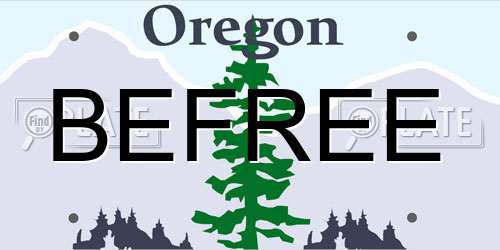 BEFREE Oregon License Plate