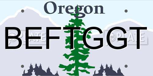 BEFTGGT Oregon License Plate