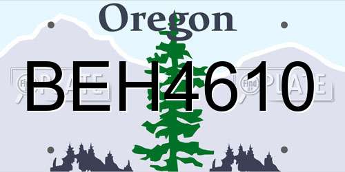BEH4610 Oregon License Plate