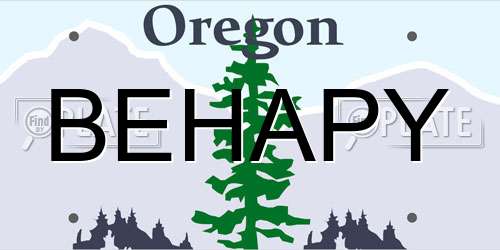BEHAPY Oregon License Plate