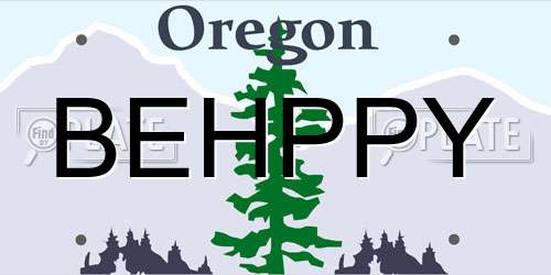 BEHPPY Oregon License Plate