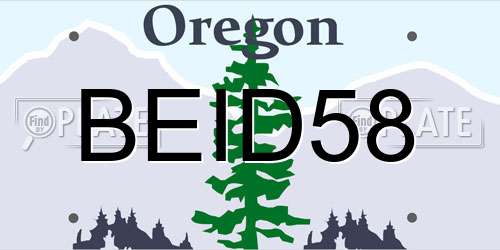BEID58 Oregon License Plate