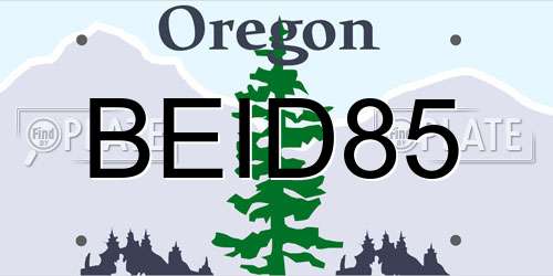 BEID85 Oregon License Plate
