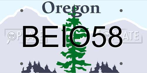 BEIO58 Oregon License Plate