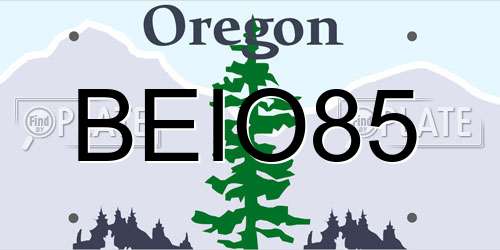 BEIO85 Oregon License Plate
