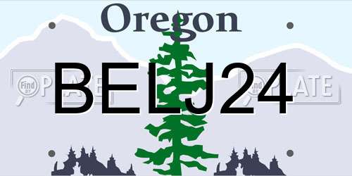BELJ24 Oregon License Plate