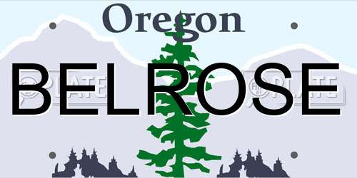 BELROSE Oregon License Plate