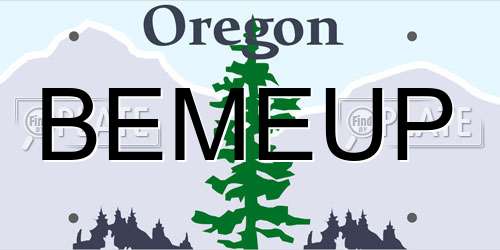 BEMEUP Oregon License Plate