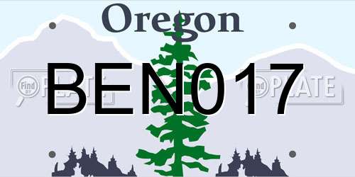BEN017 Oregon License Plate