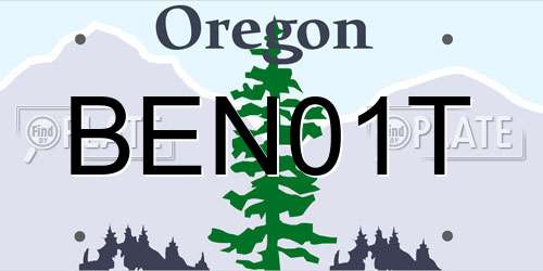 BEN01T Oregon License Plate