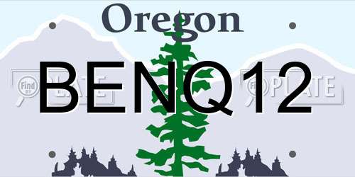 BENQ12 Oregon License Plate