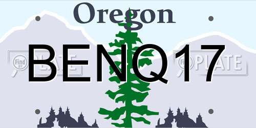 BENQ17 Oregon License Plate