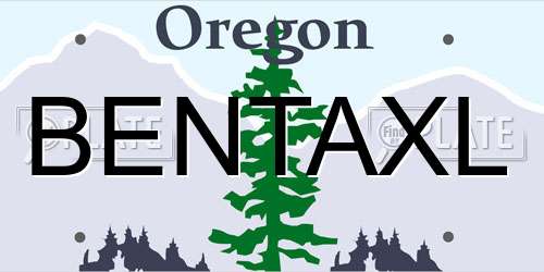 BENTAXL Oregon License Plate