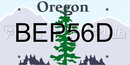 BEP56D Oregon License Plate
