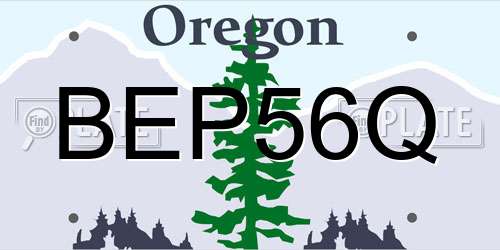 BEP56Q Oregon License Plate