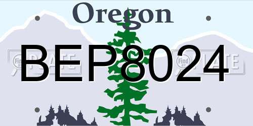 BEP8024 Oregon License Plate