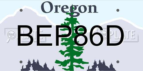 BEP86D Oregon License Plate