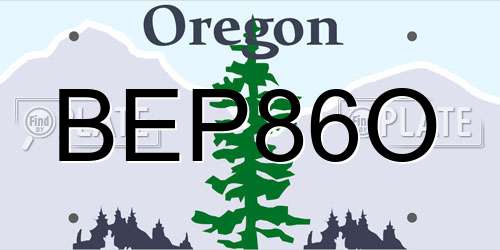 BEP86O Oregon License Plate