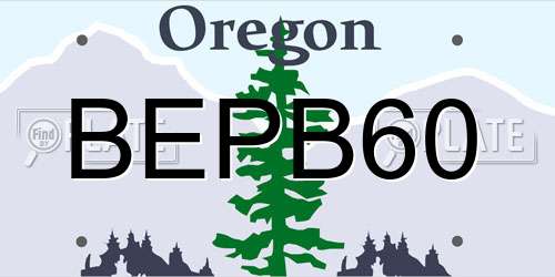 BEPB60 Oregon License Plate