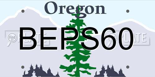 BEPS60 Oregon License Plate