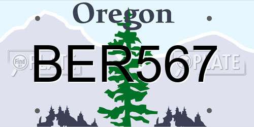 BER567 Oregon License Plate