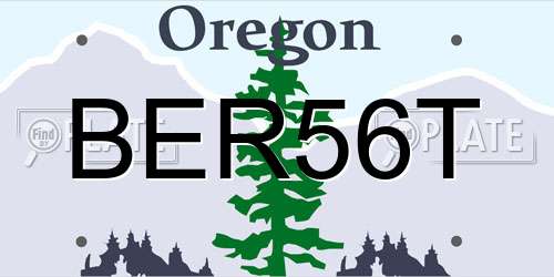 BER56T Oregon License Plate