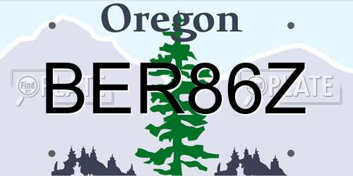 BER86Z Oregon License Plate
