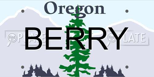 BERRY Oregon License Plate