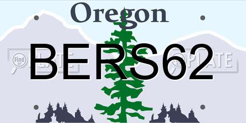 BERS62 Oregon License Plate