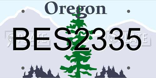 BES2335 Oregon License Plate