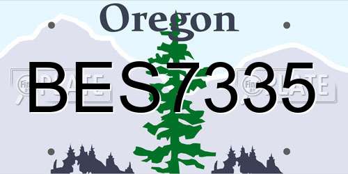 BES7335 Oregon License Plate