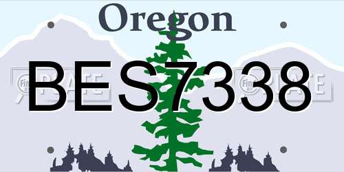 BES7338 Oregon License Plate