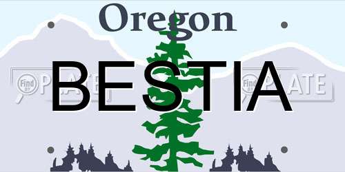 BESTIA Oregon License Plate