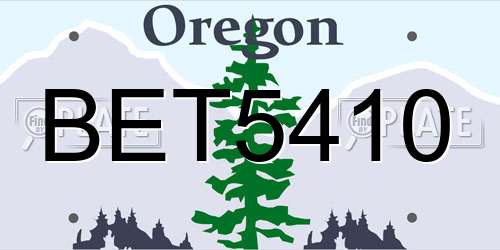 BET5410 Oregon License Plate