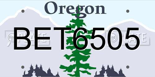 BET6505 Oregon License Plate