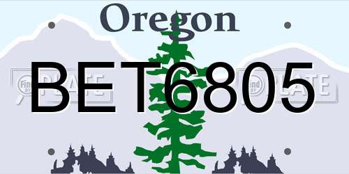 BET6805 Oregon License Plate
