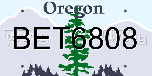 BET6808 Oregon License Plate