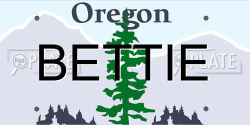 BETTIE Oregon License Plate