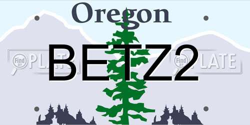 BETZ2 Oregon License Plate