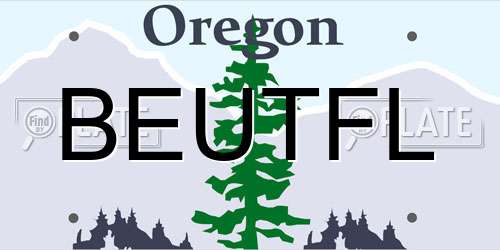 BEUTFL Oregon License Plate