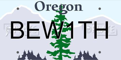 BEW1TH Oregon License Plate