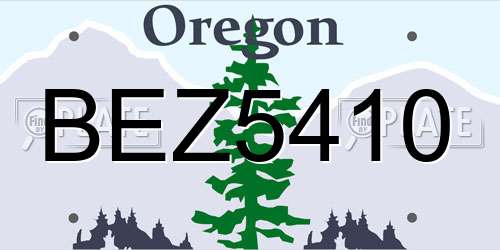 BEZ5410 Oregon License Plate