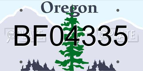 BF04335 Oregon License Plate