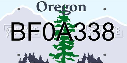 BF0A338 Oregon License Plate
